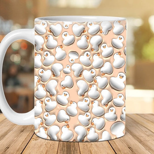 3D White Duck Inflated Mug, 3D Coffee Mug, Cute 3D Inflated Mug, Birthday Gift, Christimas Gift