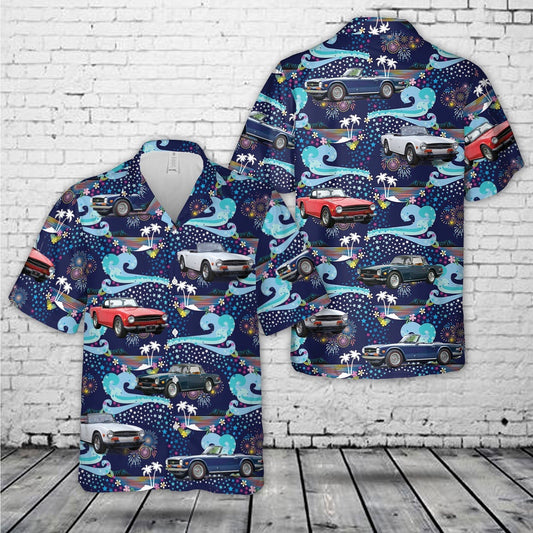 4Th Of July Hawaiian Shirts, 1974 Triumph TR6 4th Of July Hawaiian Shirt, Hawaiian Beach Shirts For Men Women