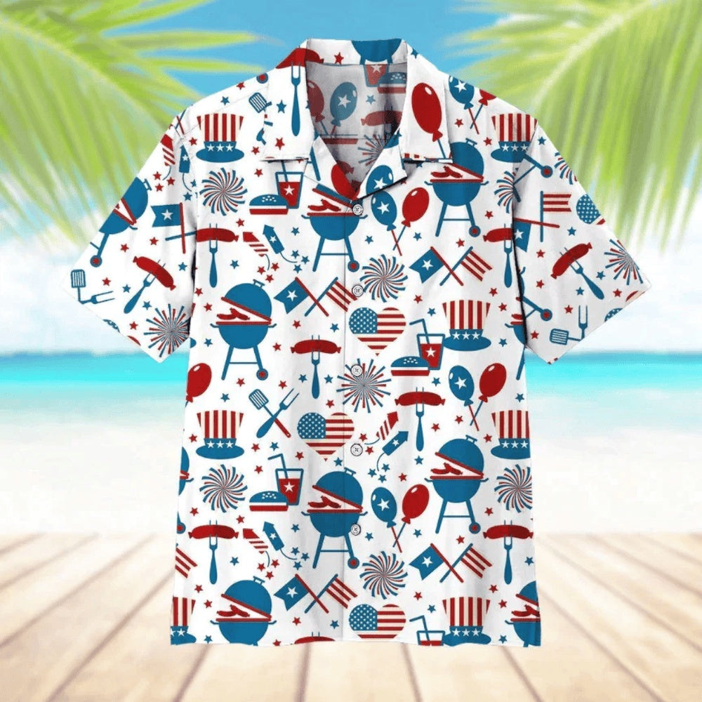 4Th Of July Hawaiian Shirts, 4Th July Party Memorial Day Hawaiian Shirt