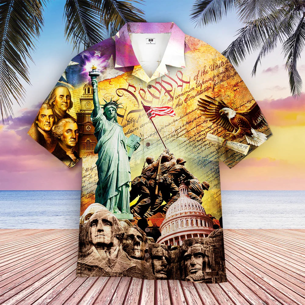 4Th Of July Hawaiian Shirts, 4Th Of July God Bless America Hawaiian Shirts