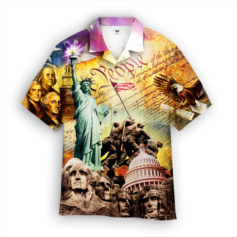 4Th Of July Hawaiian Shirts, 4Th Of July God Bless America Hawaiian Shirts