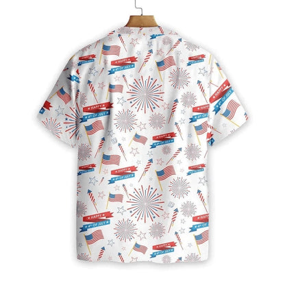 4Th Of July Hawaiian Shirts, 4Th Of July Hawaii Shirt Flag On White Watercolor Hawaiian Shirt