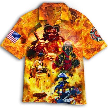 4Th Of July Hawaiian Shirts, 4Th Of July Independence Day Memorial Day Firefighter Family Country Feel Safe Hawaiian Shirts