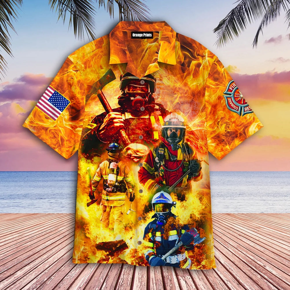 4Th Of July Hawaiian Shirts, 4Th Of July Independence Day Memorial Day Firefighter Family Country Feel Safe Hawaiian Shirts