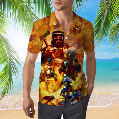 4Th Of July Hawaiian Shirts, 4Th Of July Independence Day Memorial Day Firefighter Family Country Feel Safe Hawaiian Shirts