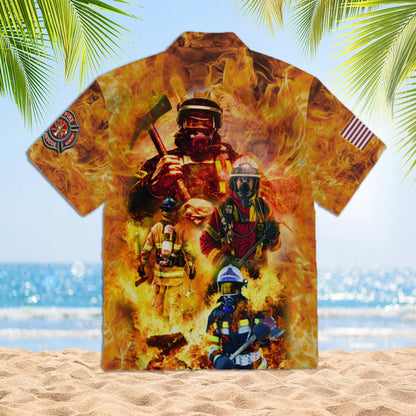 4Th Of July Hawaiian Shirts, 4Th Of July Independence Day Memorial Day Firefighter Family Country Feel Safe Hawaiian Shirts