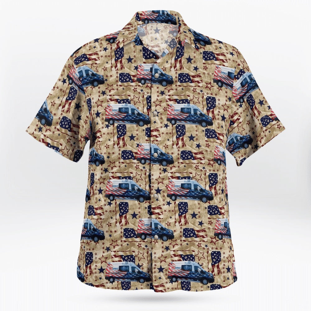 4Th Of July Hawaiian Shirts, 4Th Of July Med Express Ambulance Service Hawaiian Shirt