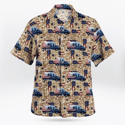 4Th Of July Hawaiian Shirts, 4Th Of July Med Express Ambulance Service Hawaiian Shirt