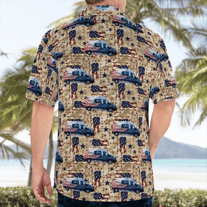 4Th Of July Hawaiian Shirts, 4Th Of July Med Express Ambulance Service Hawaiian Shirt