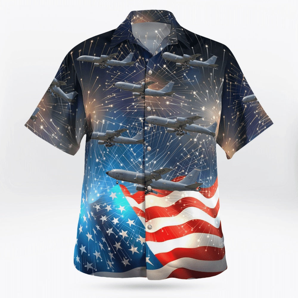 4Th Of July Hawaiian Shirts, 4Th Of July Nebraska Air National Guard Hawaiian Shirt