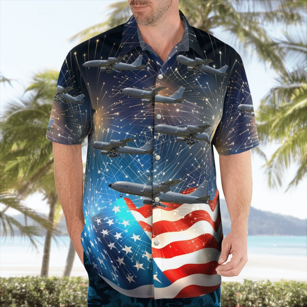 4Th Of July Hawaiian Shirts, 4Th Of July Nebraska Air National Guard Hawaiian Shirt