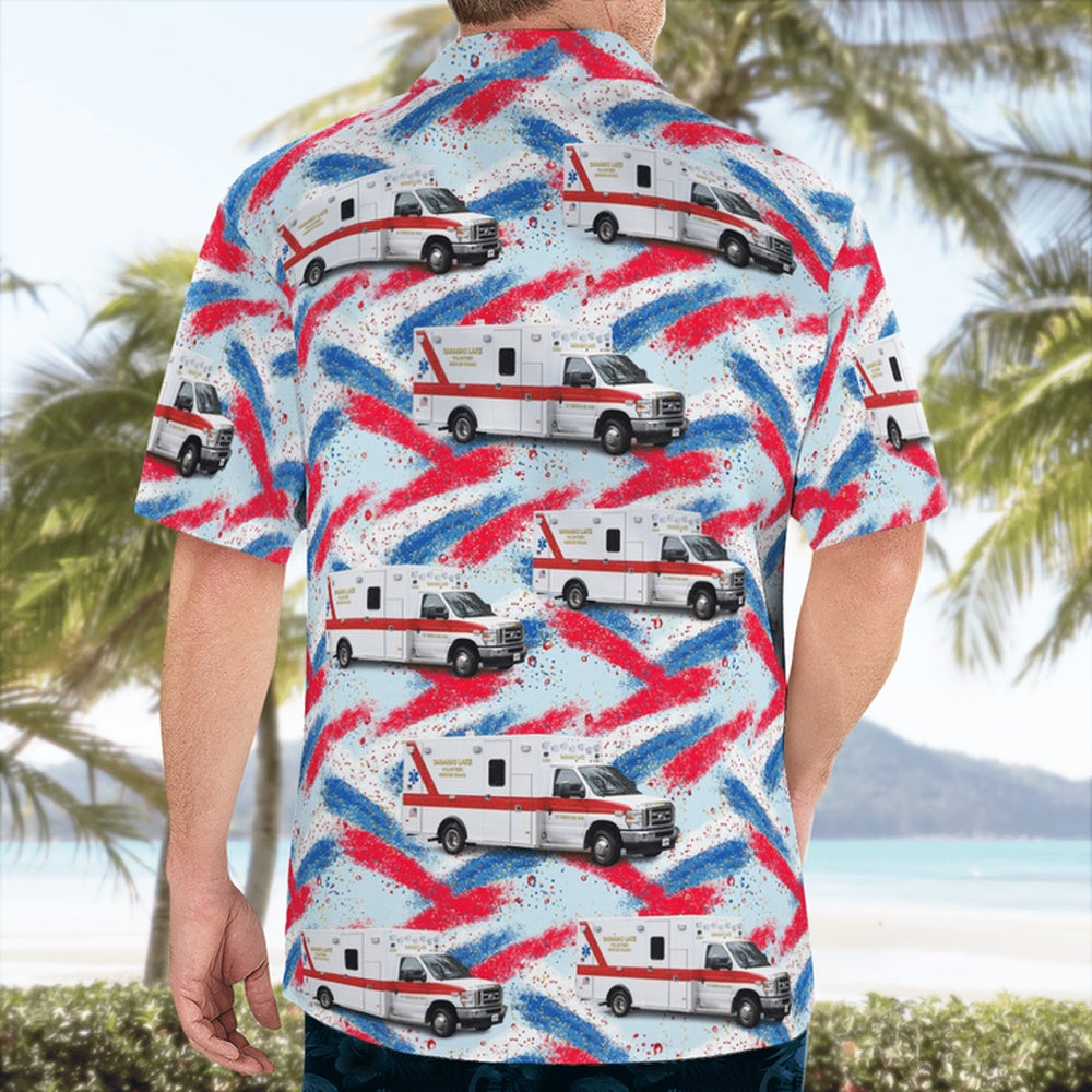 4Th Of July Hawaiian Shirts, 4th Of July Saranac Lake Volunteer Rescue Squad Hawaiian Shirt