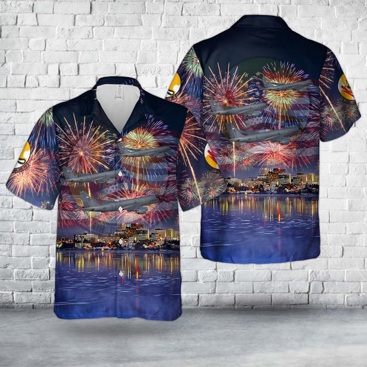 4Th Of July Hawaiian Shirts, Alaska Air National Guard 168Th Air Refueling Wing Boeing Kc-135R Stratotanker Hawaiian Shirt, Military Aloha Shirts