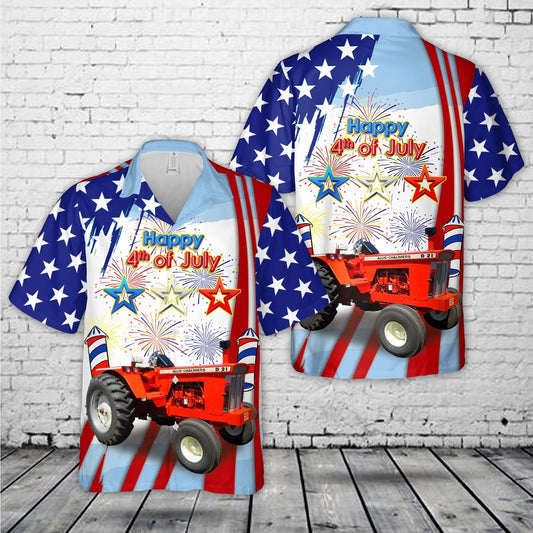 4Th Of July Hawaiian Shirts, Allis Chalmers D21 Tractor 4th Of July Hawaiian Shirts, Hawaiian Beach Shirts For Men Women