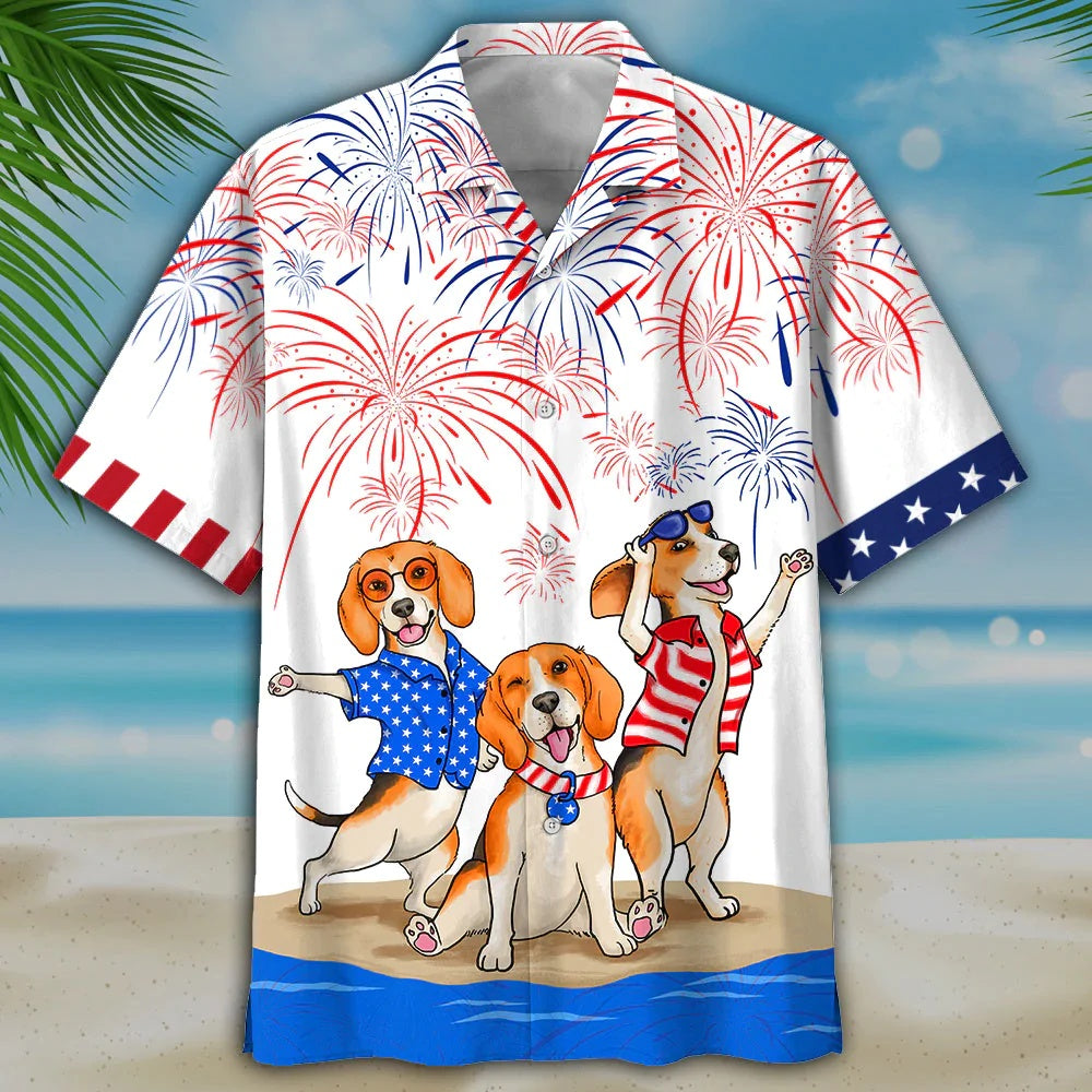 4Th Of July Hawaiian Shirts, Beagle 4Th Of July Hawaiian Shirts- Independence Day Hawaiian Shirt