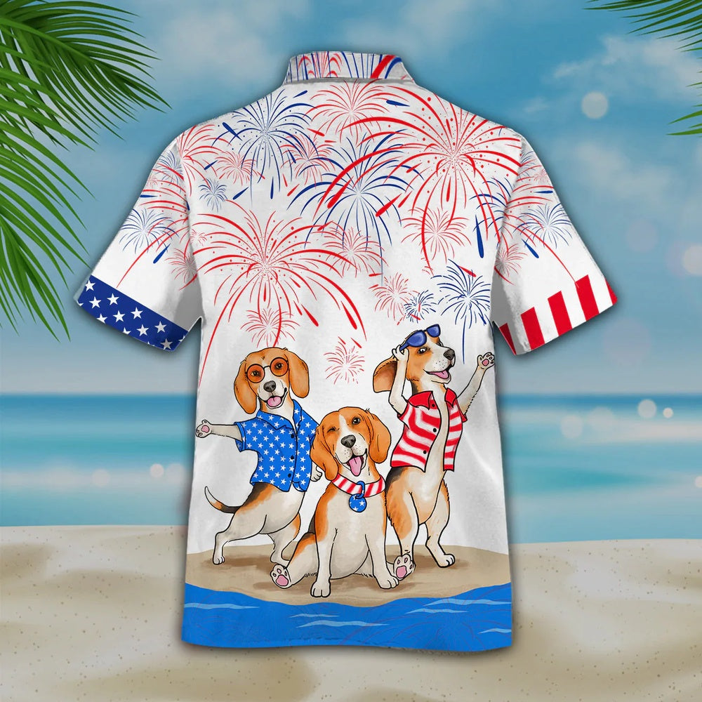 4Th Of July Hawaiian Shirts, Beagle 4Th Of July Hawaiian Shirts- Independence Day Hawaiian Shirt