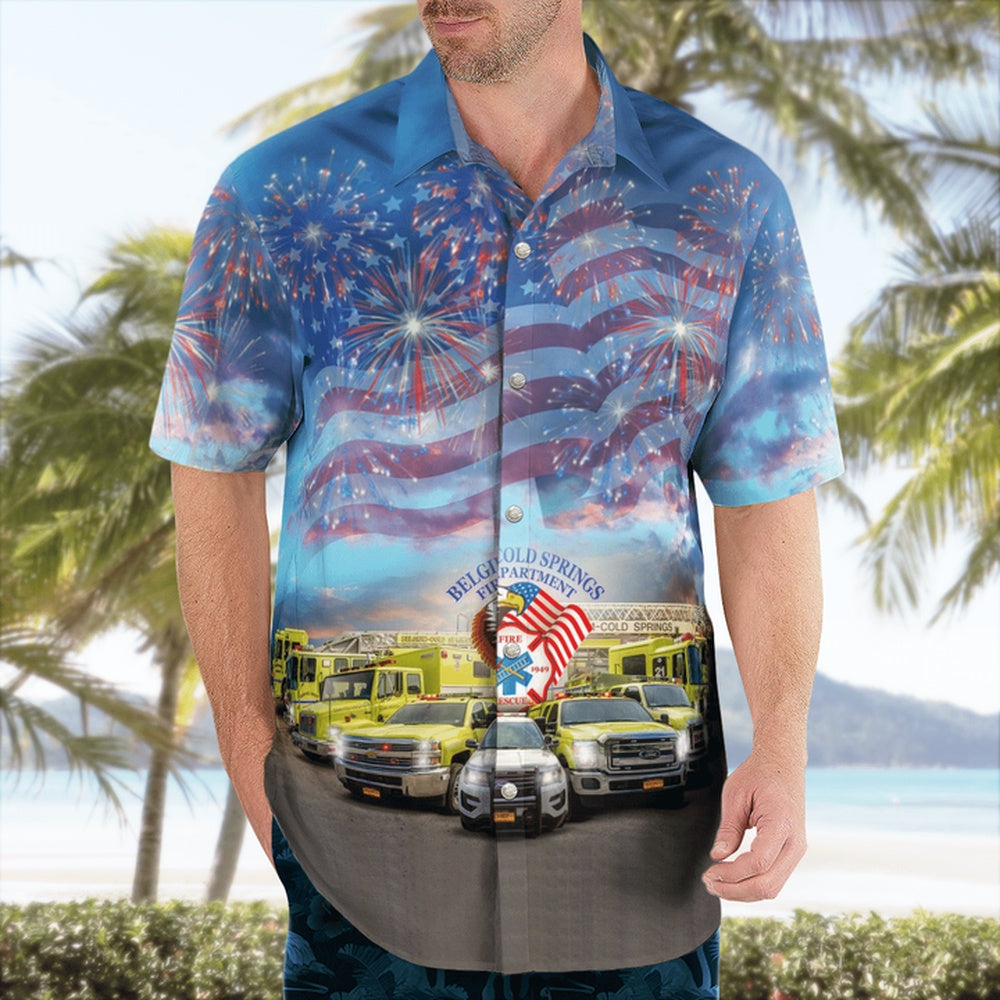 4Th Of July Hawaiian Shirts, Belgium Cold Springs Fire Department 4Th Of July Hawaiian Shirts