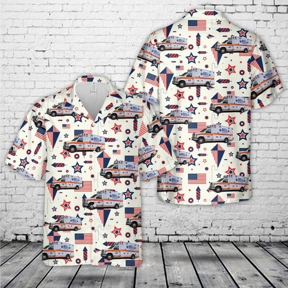 4Th Of July Hawaiian Shirts, Bell Ambulance Milwaukee Wisconsin 4Th Of July Hawaiian Shirt Bell Ambulance Hawaiian Shirt, Military Aloha Shirts
