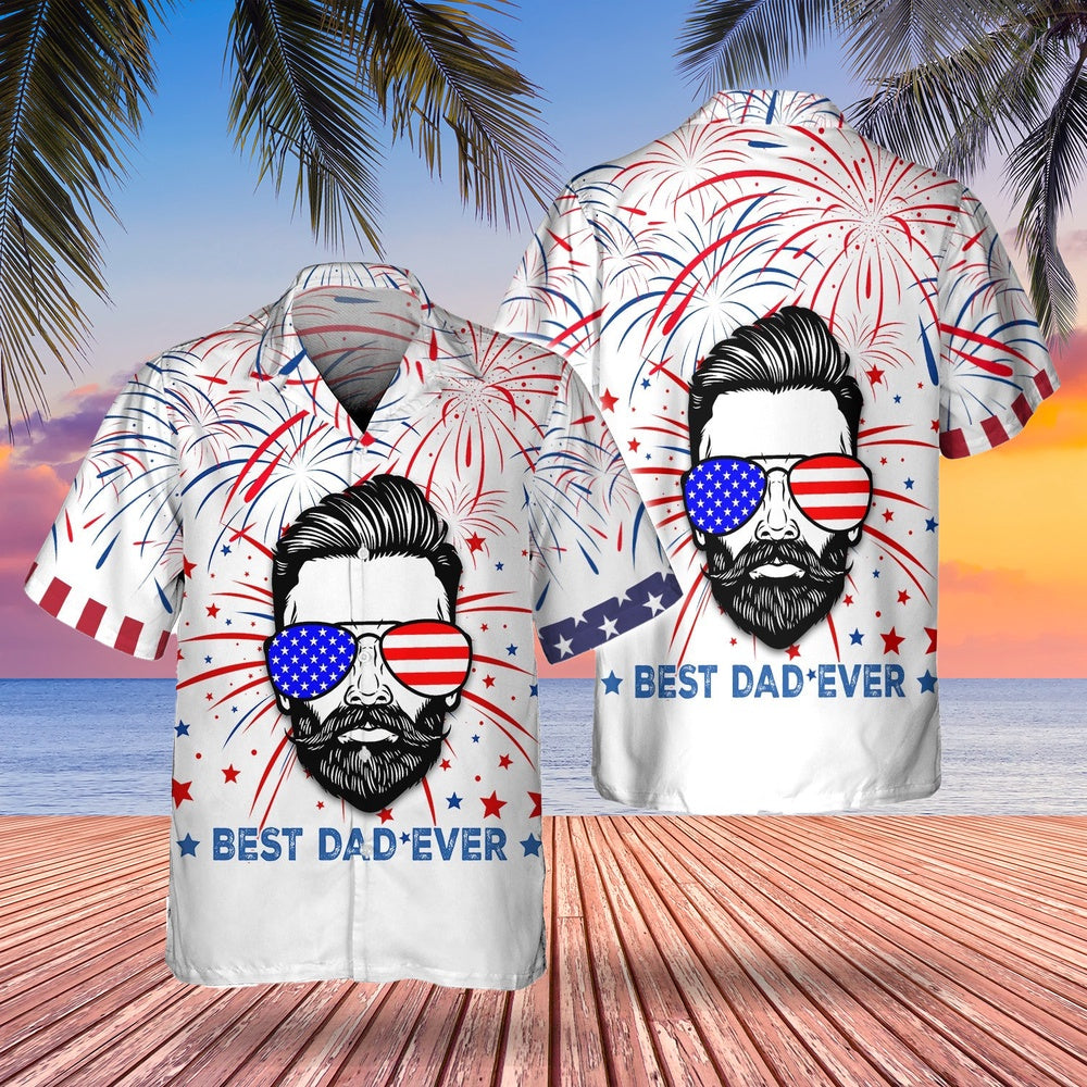 4Th Of July Hawaiian Shirts, Best Dad Ever Firework 4Th Of July Hawaiian Shirts Independence Day Best Gifts For Dad
