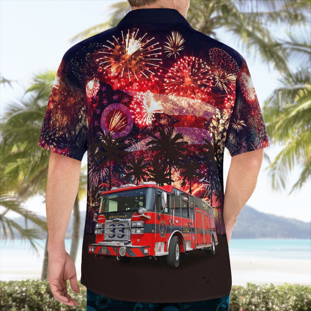 4Th Of July Hawaiian Shirts, Brilliant, Ohio, Brilliant Fire Department Hawaii Shirts