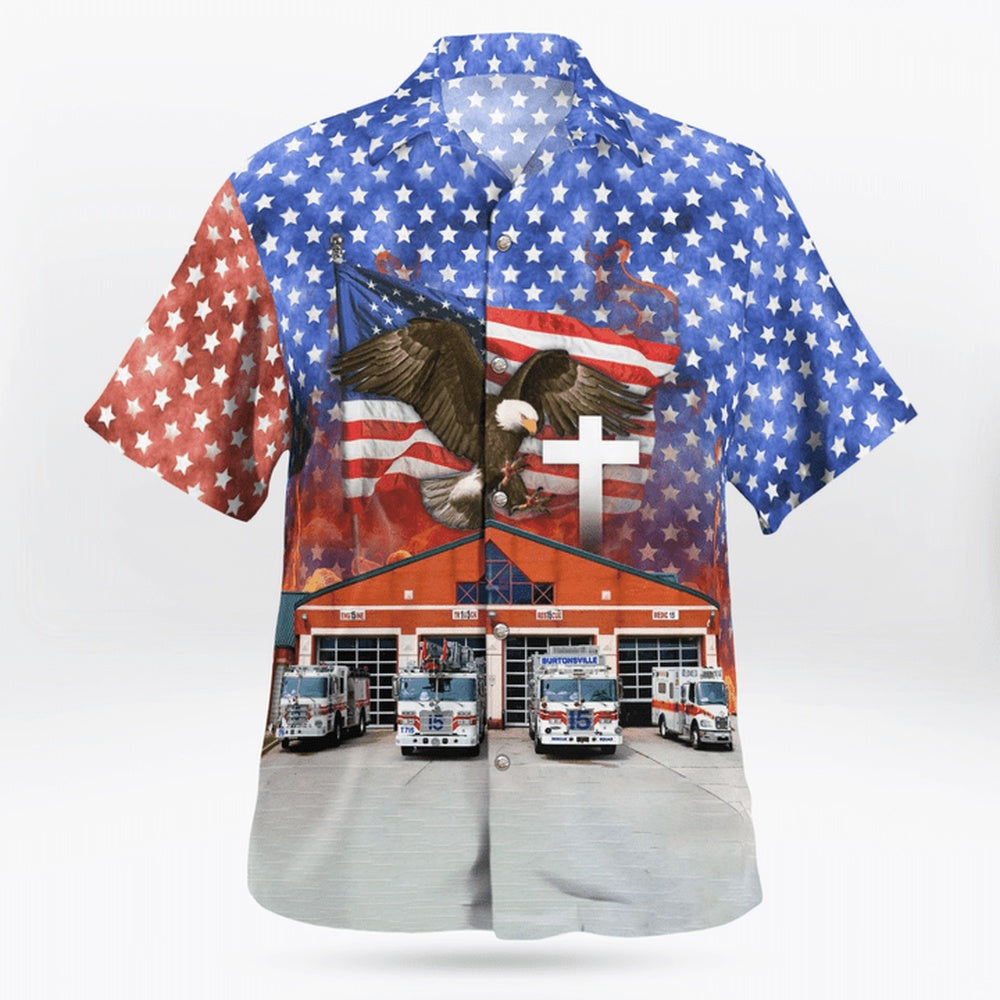 4Th Of July Hawaiian Shirts, Burtonsville Volunteer Fire Department Hawaii Shirts