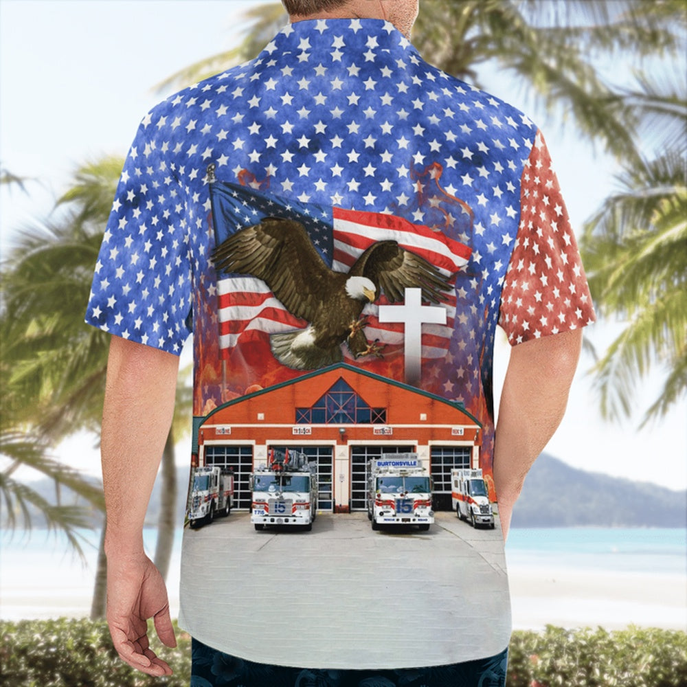 4Th Of July Hawaiian Shirts, Burtonsville Volunteer Fire Department Hawaii Shirts