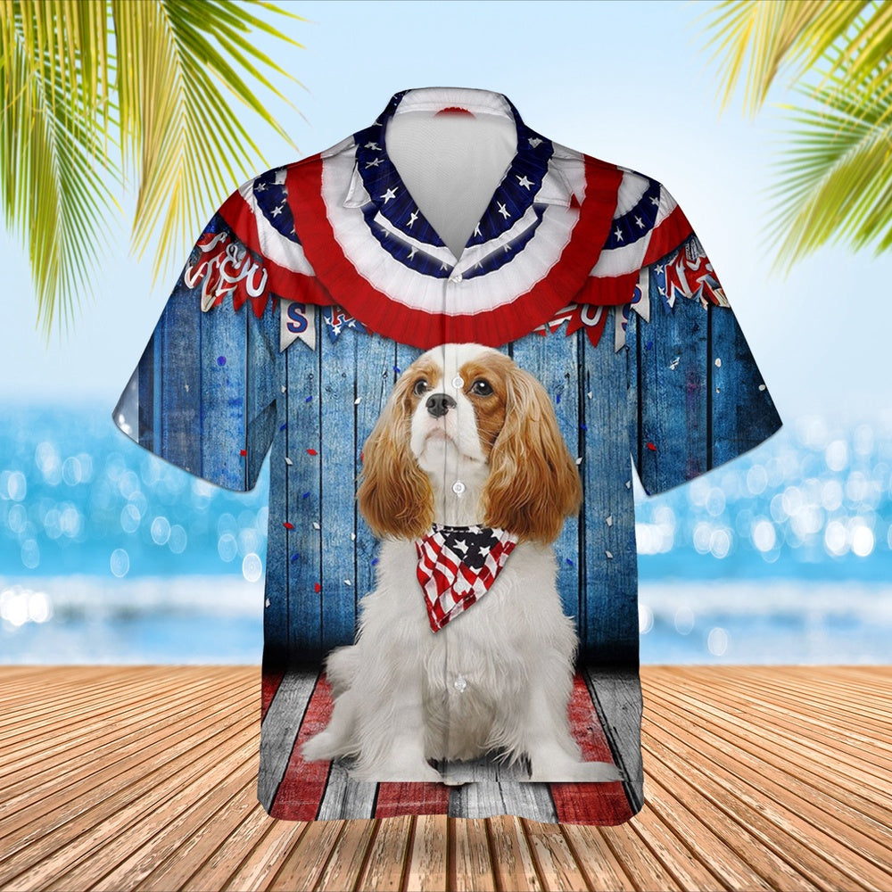 4Th Of July Hawaiian Shirts, Cavalier King Charles Spaniel 4Th Of July Hawaiian Shirts Dog Fourth Of July Clothes