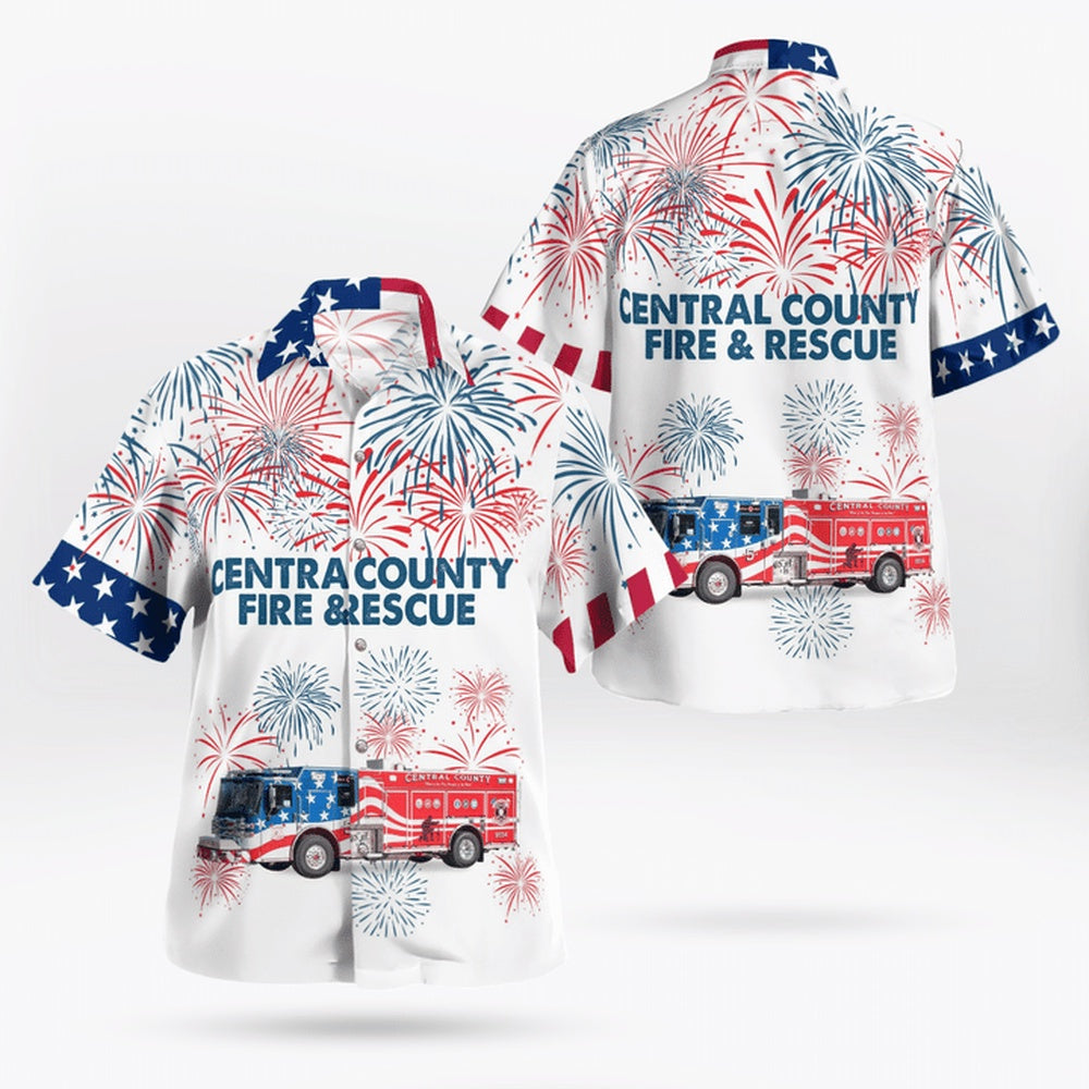 4Th Of July Hawaiian Shirts, Central County Fire & Rescue, Missouri 4Th Of July Hawaiian Shirtss