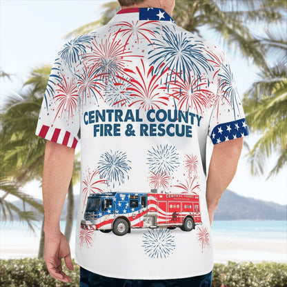 4Th Of July Hawaiian Shirts, Central County Fire & Rescue, Missouri 4Th Of July Hawaiian Shirtss