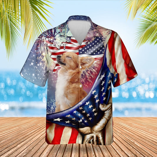 4Th Of July Hawaiian Shirts, Chihuahua 4Th Of July Hawaiian Shirts American Flag Chihuahua Dog Lover Gift Ideas