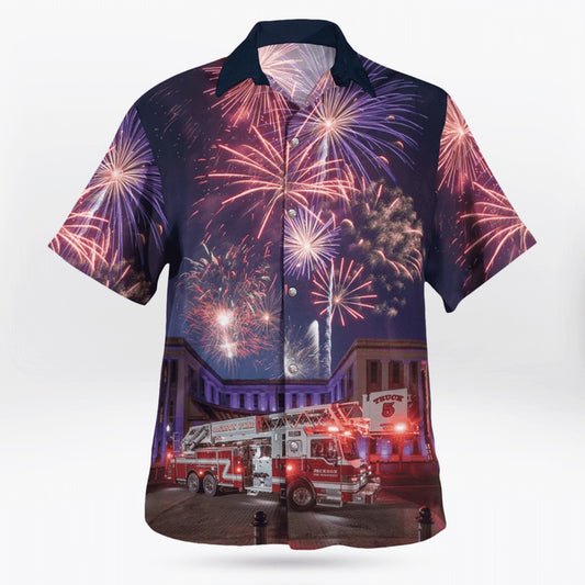 4Th Of July Hawaiian Shirts, City Of Jackson, Tn - Fire Department Hawaii Shirts