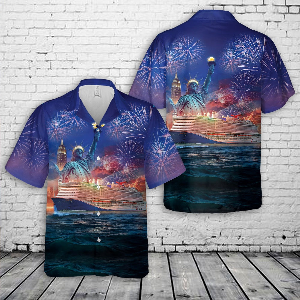 4Th Of July Hawaiian Shirts, Cruise Ship Mardi Gras 4Th Of July Hawaiian Shirt, Military Aloha Shirts