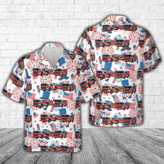 4Th Of July Hawaiian Shirts, District Of Columbia Fire And Emergency Medical Services Department Engine 30 Hawaiian Shirt, Hawaiian Firefighter Shirts