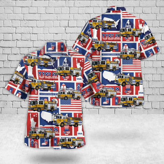 4Th Of July Hawaiian Shirts, East Windsor New Jersey East Windsor Fire Company #2 4Th Of July Hawaiian Shirt, Hawaiian Firefighter Shirts