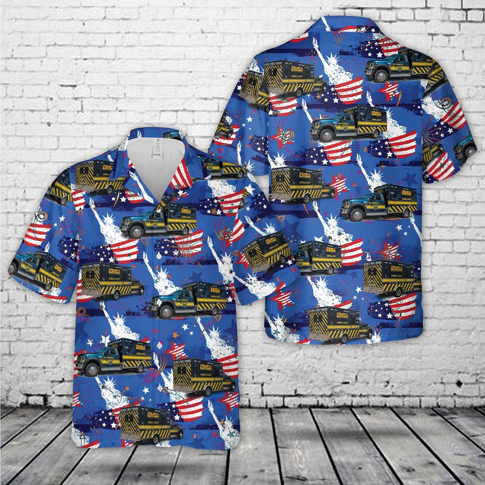 4Th Of July Hawaiian Shirts, Emsa Oklahoma 4Th Of July Hawaiian Shirt, Military Aloha Shirts