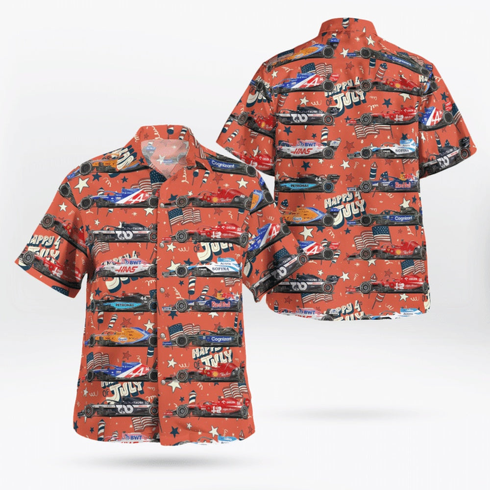 4Th Of July Hawaiian Shirts, F1 Formula One Teams 2023 4Th Of July Hawaiian Shirts