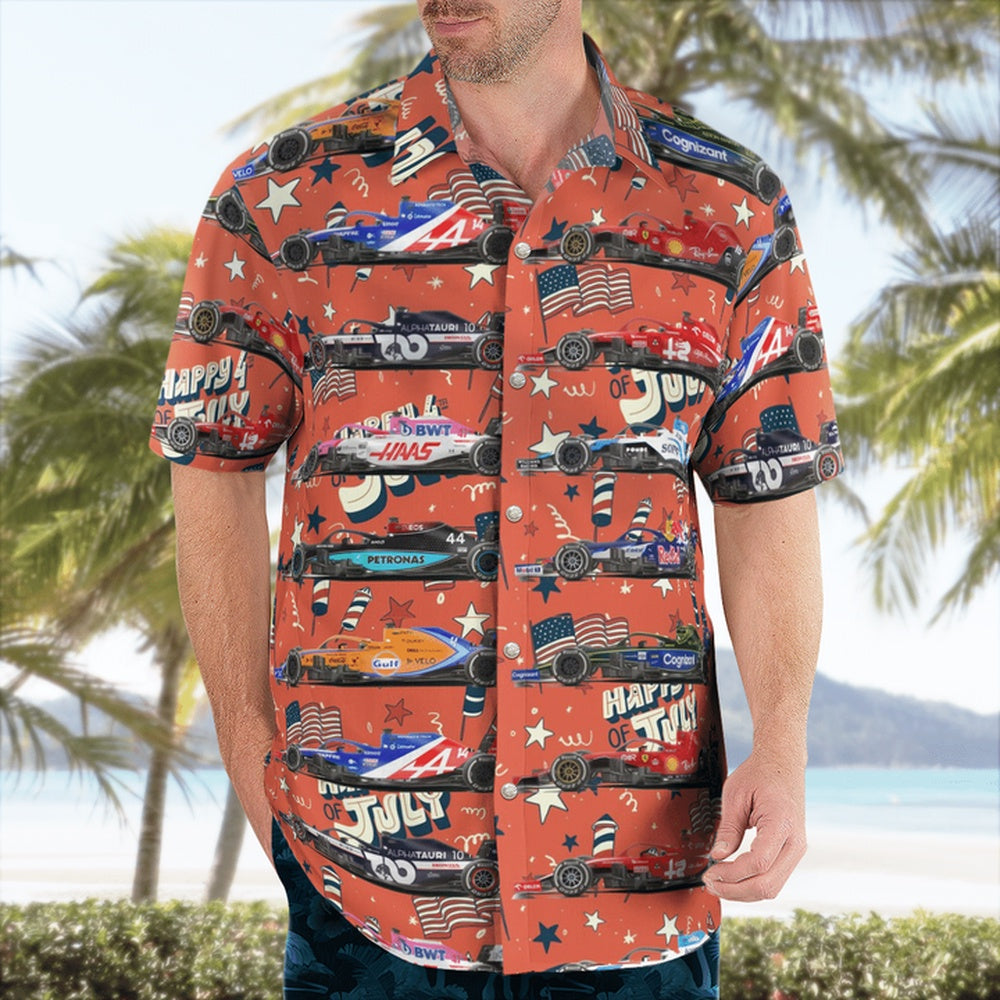 4Th Of July Hawaiian Shirts, F1 Formula One Teams 2023 4Th Of July Hawaiian Shirts