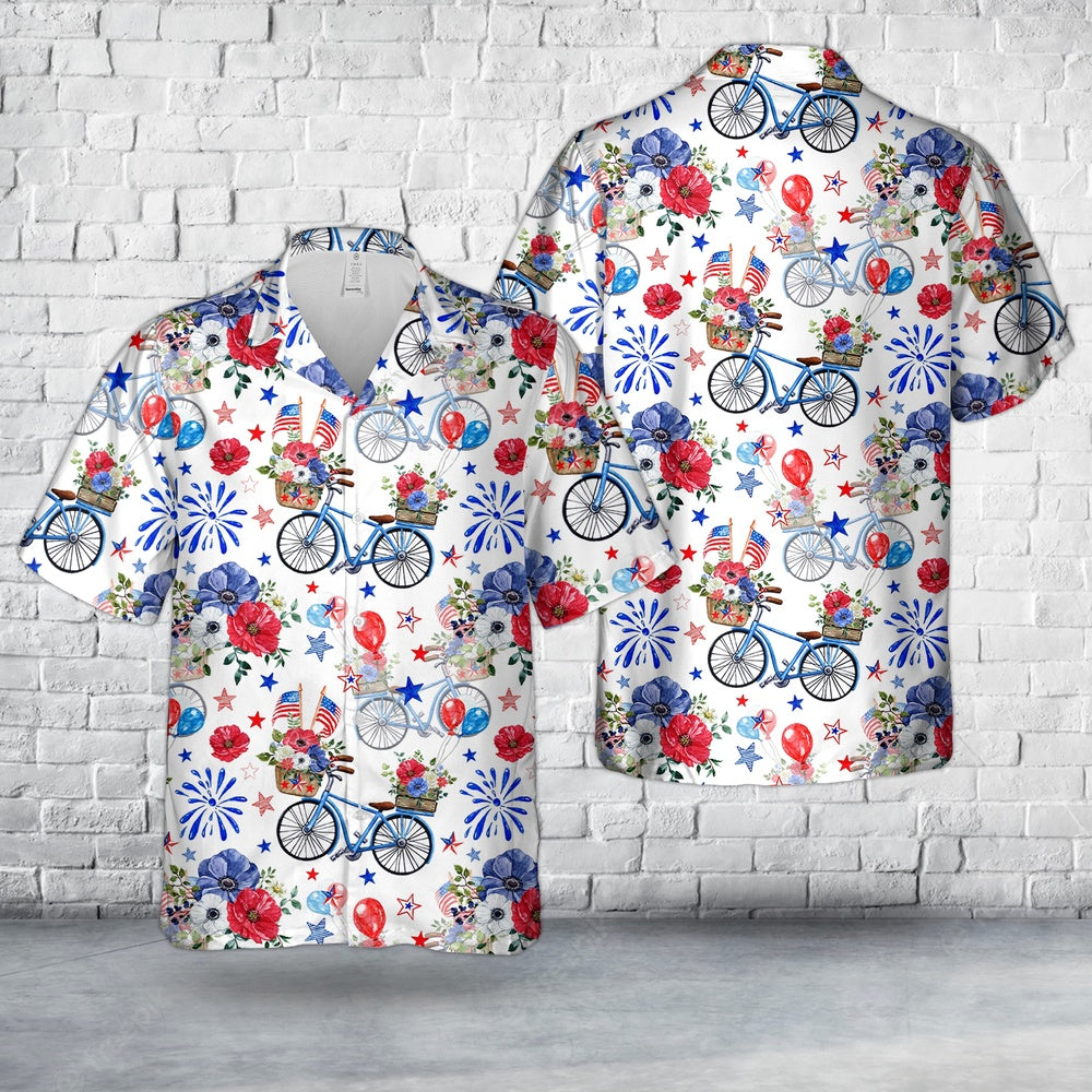 4Th Of July Hawaiian Shirts, Festive 4th of July Hawaiian Shirt, Hawaiian Beach Shirts For Men Women