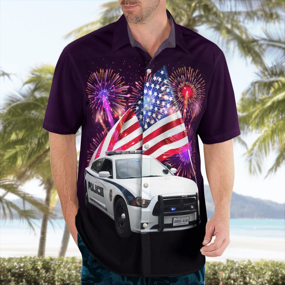 4Th Of July Hawaiian Shirts, Florida, Zephyrhills Police Department 4Th Of July Hawaiian Shirts