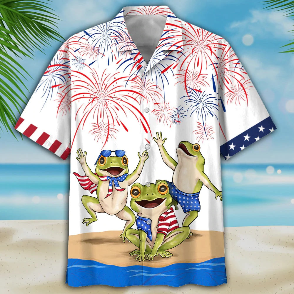 4Th Of July Hawaiian Shirts, Frogs 4Th Of July Hawaiian Shirts - Independence Day Is Coming Hawaii Shirts