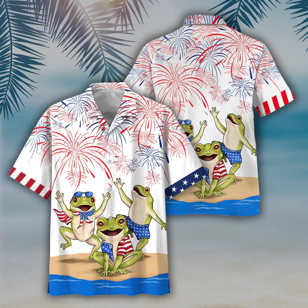 4Th Of July Hawaiian Shirts, Frogs 4Th Of July Hawaiian Shirts - Independence Day Is Coming Hawaii Shirts