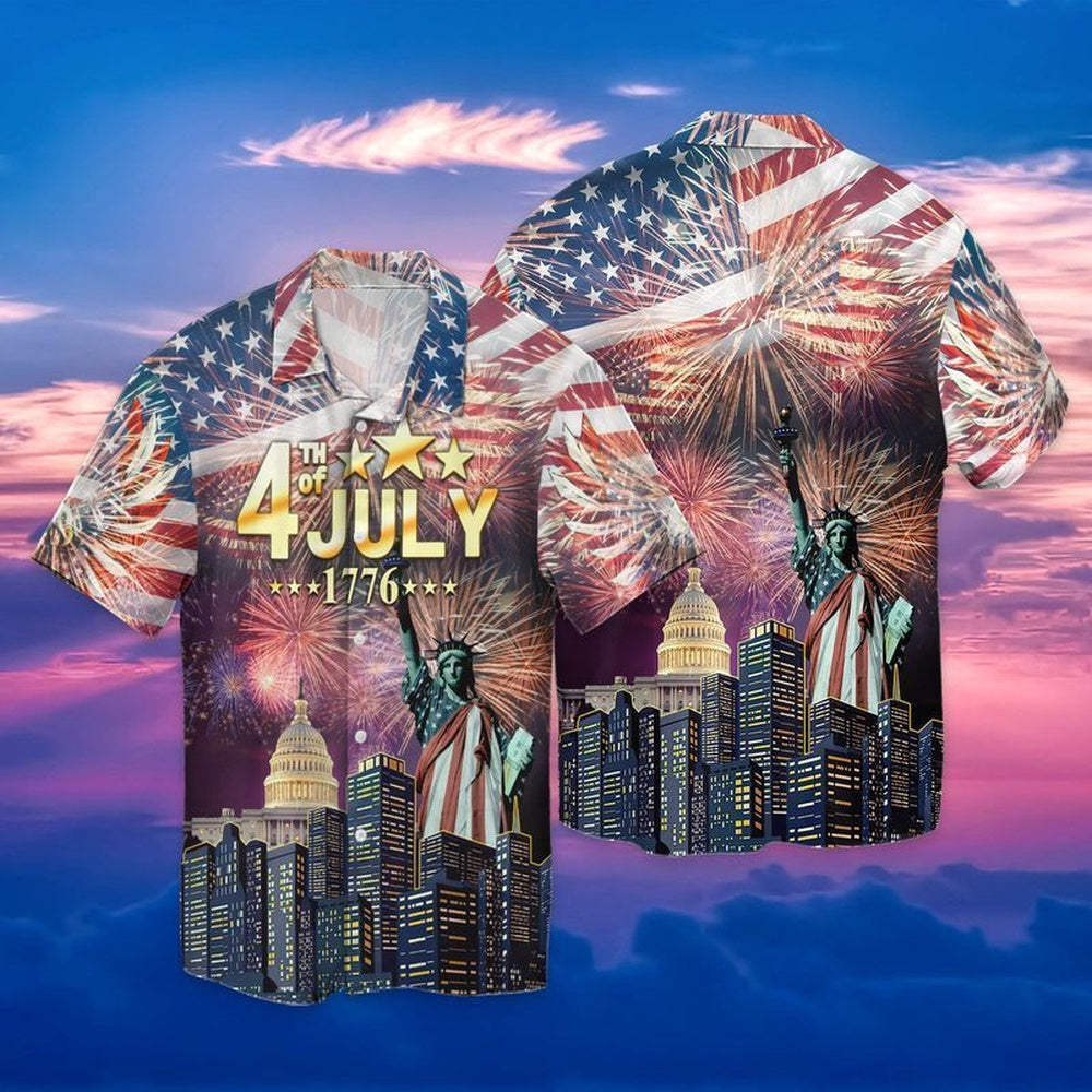 4Th Of July Hawaiian Shirts, Happy 4Th Of July Independence Day American Flag Hawaiian Shirt