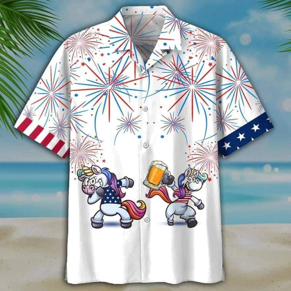 4Th Of July Hawaiian Shirts, Horse Beer 4Th Of July Hawaiian Shirts