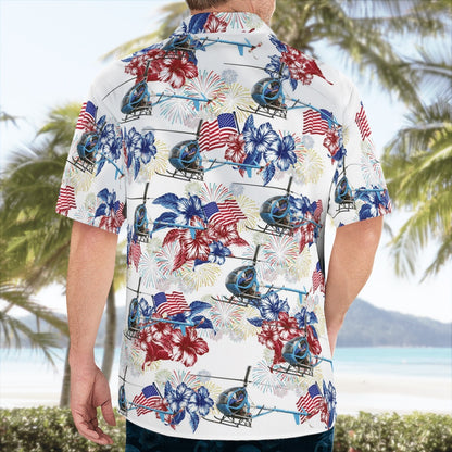 4Th Of July Hawaiian Shirts, Houston Police Department Hughes 269C - N7492F Hawaii Shirts