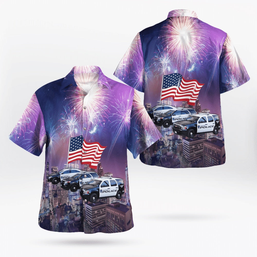 4Th Of July Hawaiian Shirts, Houston, Texas, Houston Police Department Hawaii Shirts