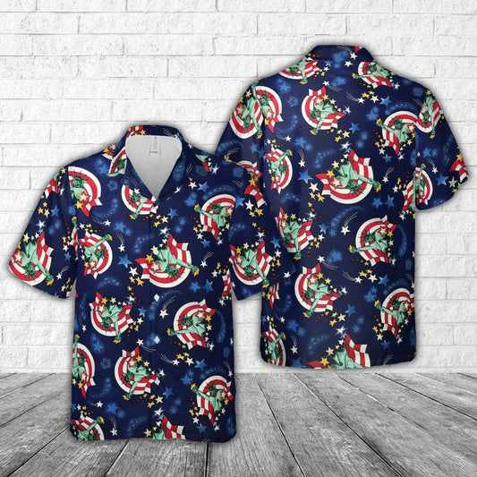 4Th Of July Hawaiian Shirts, Lady Liberty 4Th Of July Hawaiian Shirt, Military Aloha Shirts