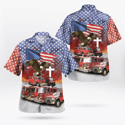 4Th Of July Hawaiian Shirts, Lake Bluff, Illinois, Lake Bluff Fire Department Hawaii Shirts
