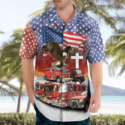 4Th Of July Hawaiian Shirts, Lake Bluff, Illinois, Lake Bluff Fire Department Hawaii Shirts