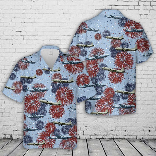 4Th Of July Hawaiian Shirts, Lockheed P-3 Orion July 4Th Hawaiian Shirt, Military Aloha Shirts