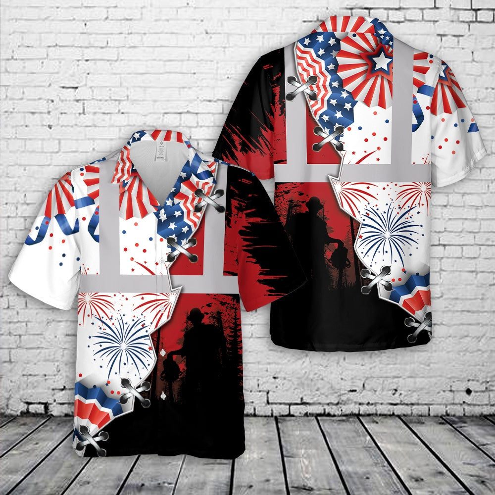 4Th Of July Hawaiian Shirts, Logger 4th Of July Hawaiian Shirt, Hawaiian Beach Shirts For Men Women